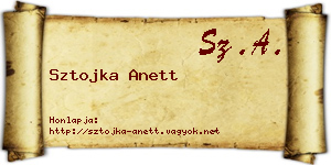 Sztojka Anett névjegykártya